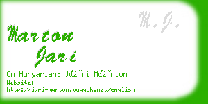 marton jari business card